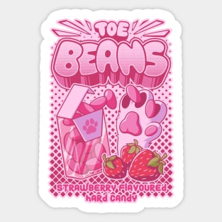 TOE BEANS : strawberry flavored hard candy. funny cat toe beans candy Sticker